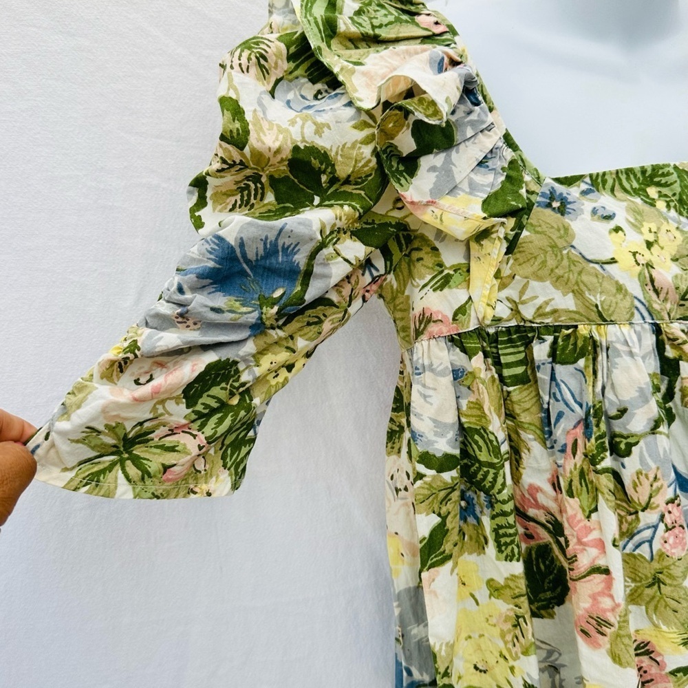 Urban Outfitters 100%Cotton Sundress Green and Pink Floral Top - Picture 7 of 15